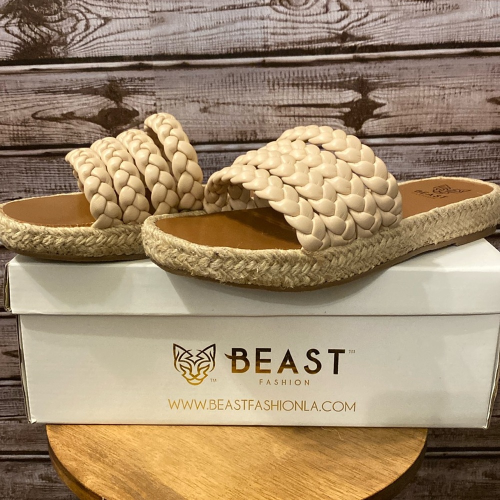Beast Melanie espadrille slide Sandal - Nude Size Womens 7.5